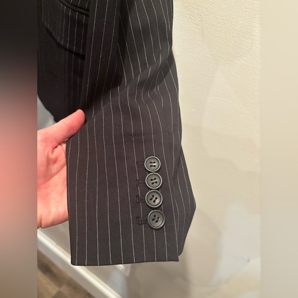 Express Black Pinstripe Jacket office professional business dressy size 10 - Picture 10 of 13